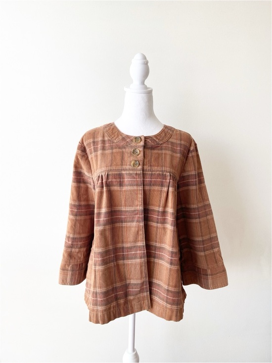 Christopher & Banks Tops - Christopher & Banks Plaid Brown Blouse